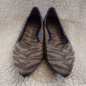 Rothy’s “The Point” Flats – Women’s Size 8.5 – Zebra Print